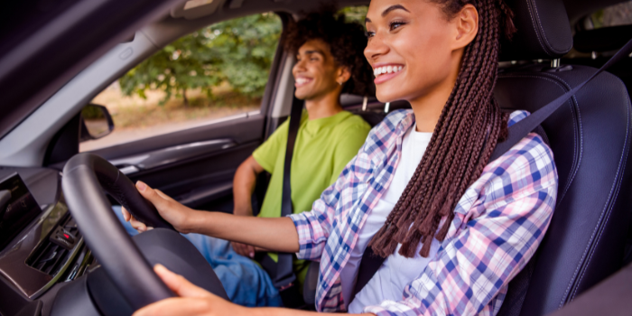 couple in car interior