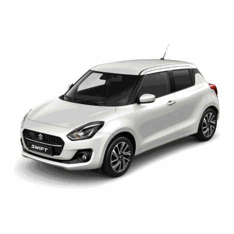 white swift compact city car 3/4 front
